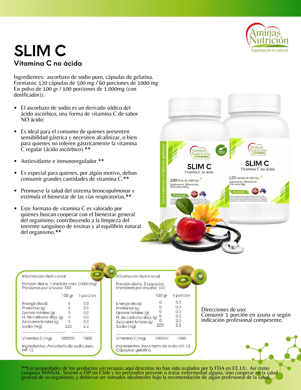 Ficha Slim C — Vitamina C no ácida